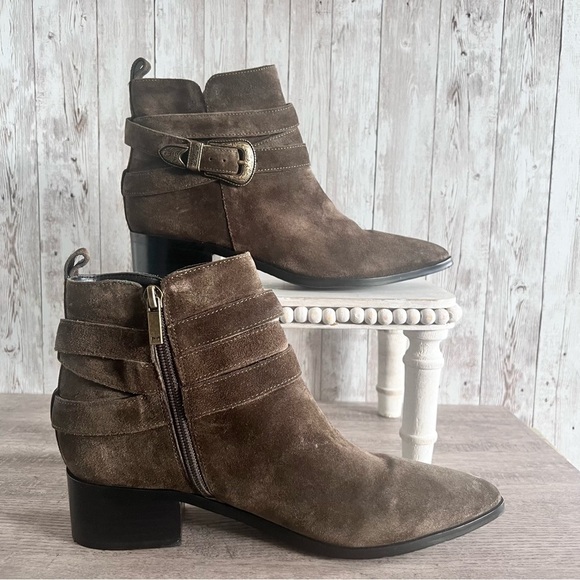 Marc Fisher Women’s Yandi Suede Olive Green Western Boots Size 8.5 - Picture 3 of 10